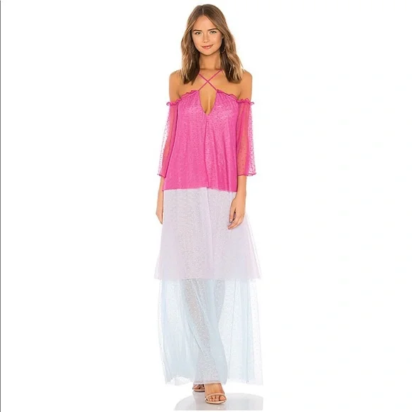 x REVOLVE Frida Tiered Maxi in Rainbow - Picture 1 of 3